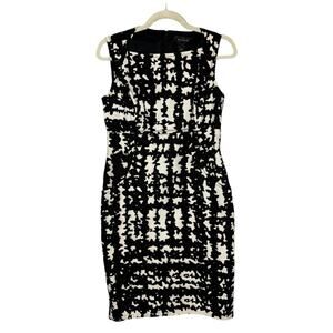 St. John Printed Cocktail Silk Shift Dress